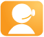 orangefarbenes Symbol&nbsp;– Support-Mitarbeiter mit zwei Menschen